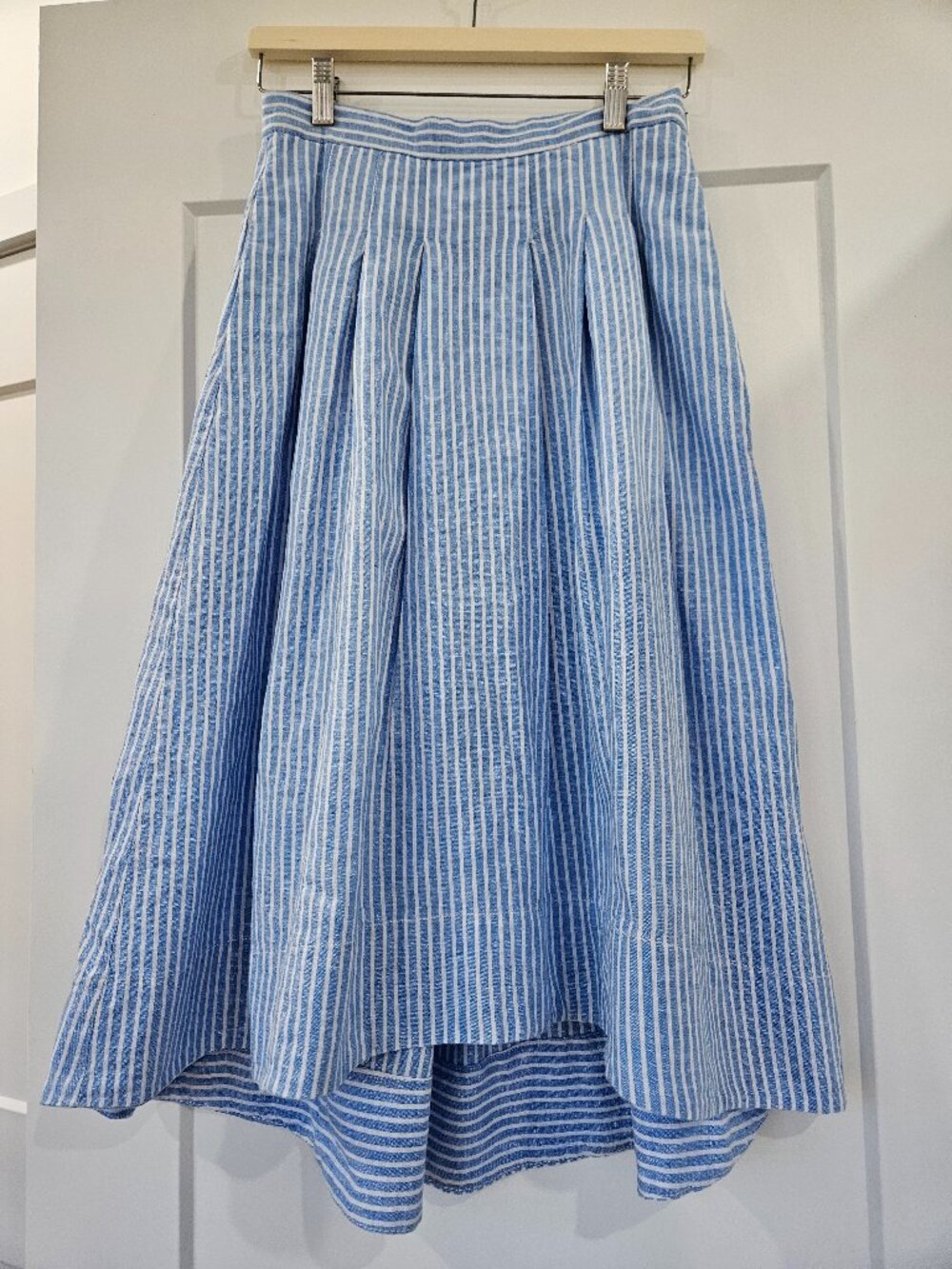 Blue white stripe skirt